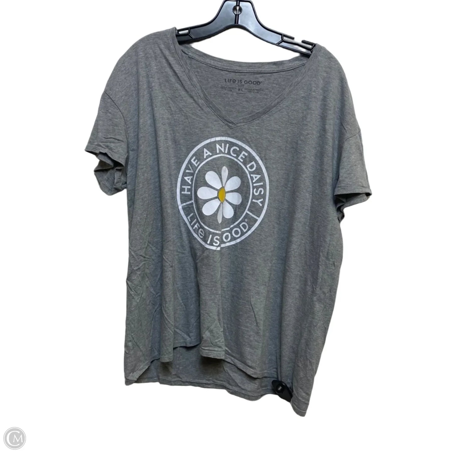 Top Short Sleeve By Life Is Good In Grey, Size: Xl