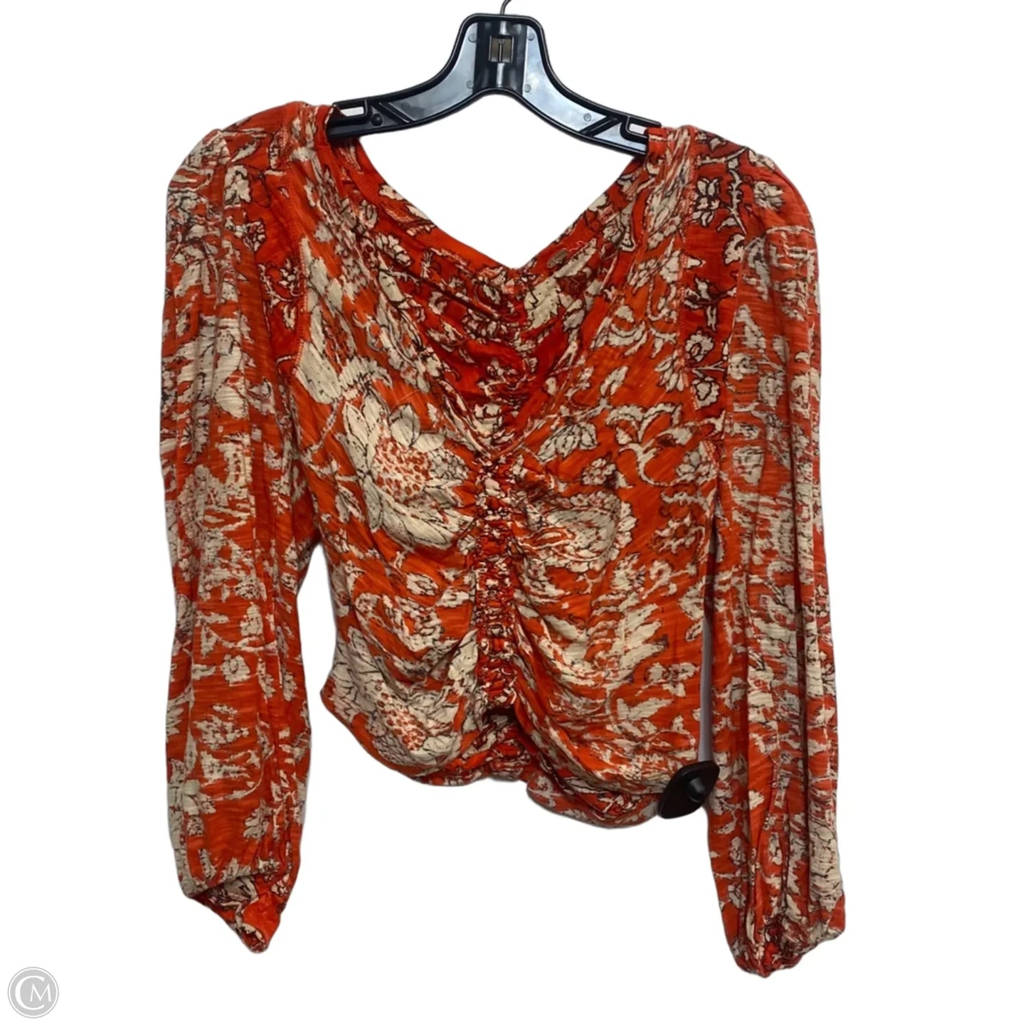 Top Long Sleeve By Free People In Orange, Size: Xs