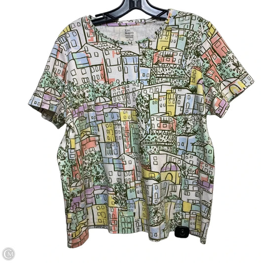 Top Short Sleeve By Kim Rogers In Multi-colored, Size: L