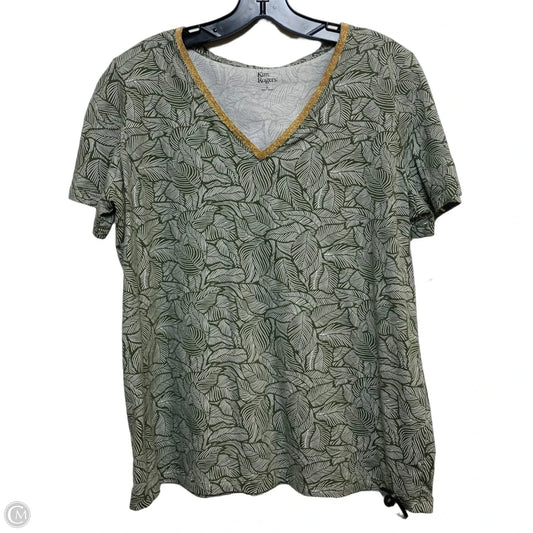 Top Short Sleeve By Kim Rogers In Green, Size: L