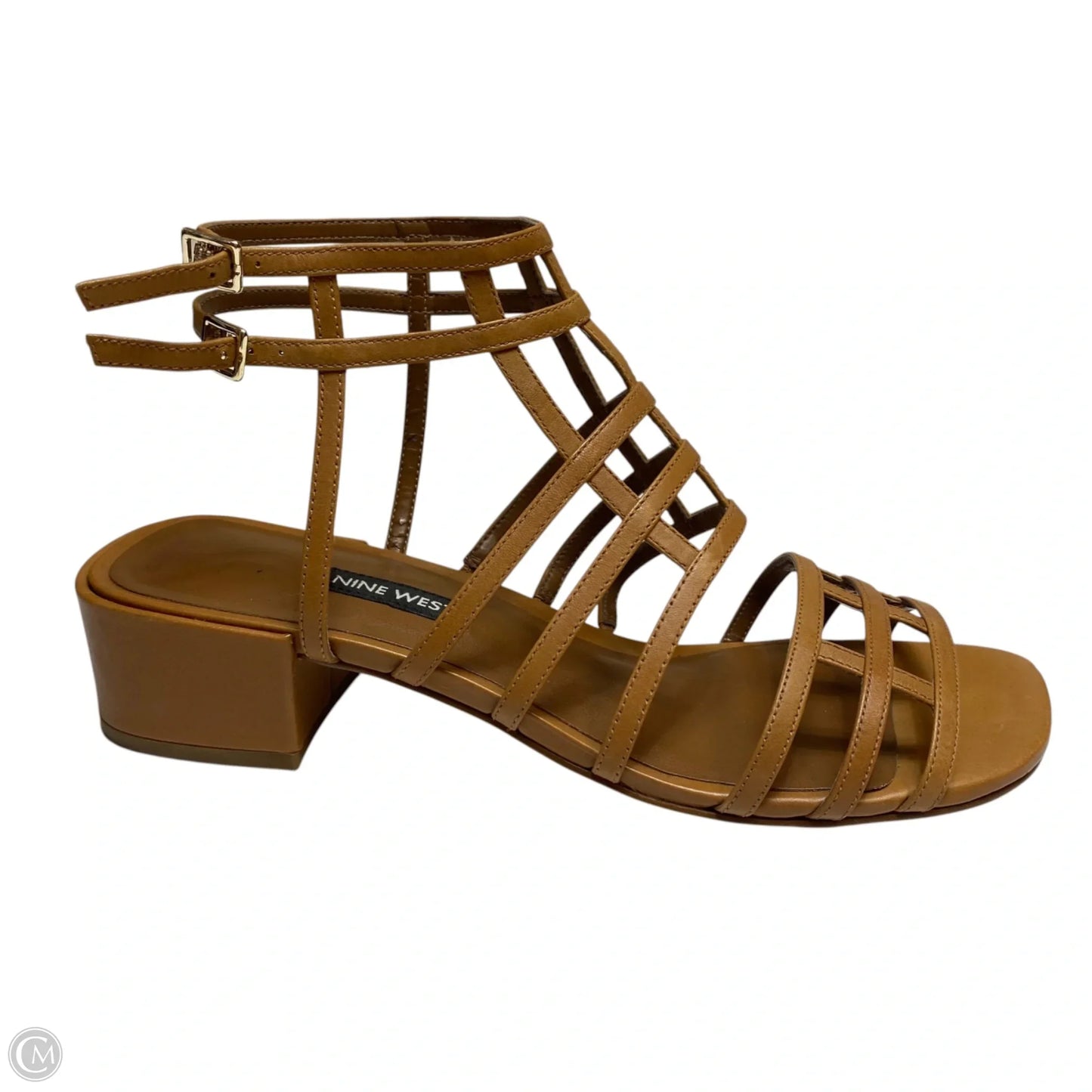 Sandals Heels Block By Nine West In Tan, Size: 8.5