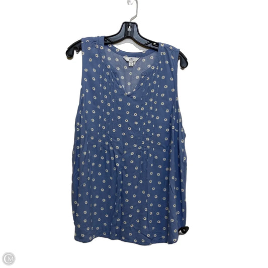 Top Sleeveless By Croft And Barrow In Blue, Size: 1x