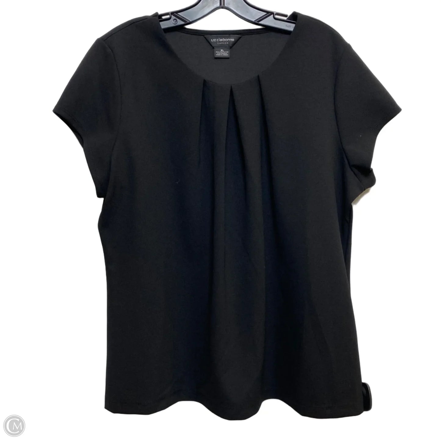 Top Short Sleeve By Liz Claiborne In Black, Size: Xl