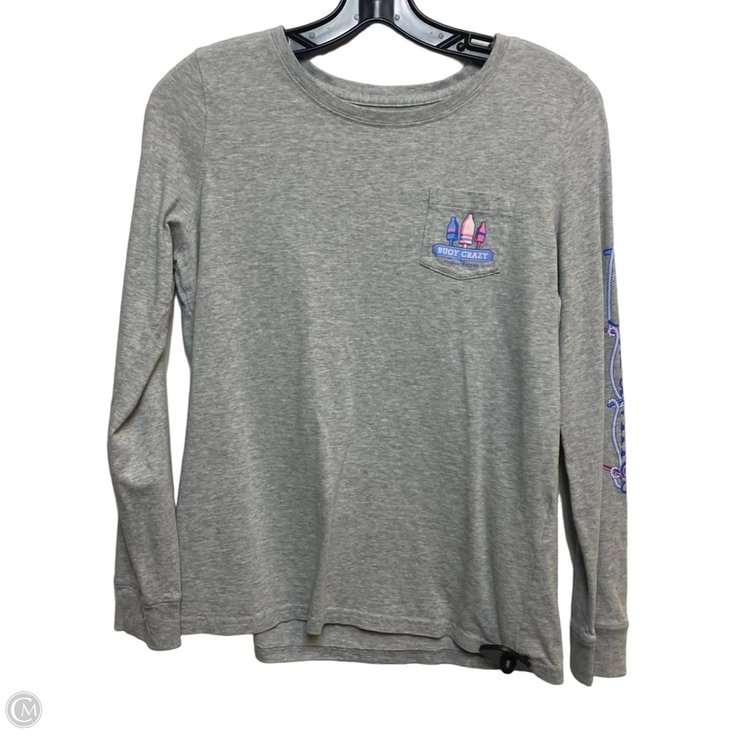 Top Long Sleeve Designer By Vineyard Vines In Grey, Size: S