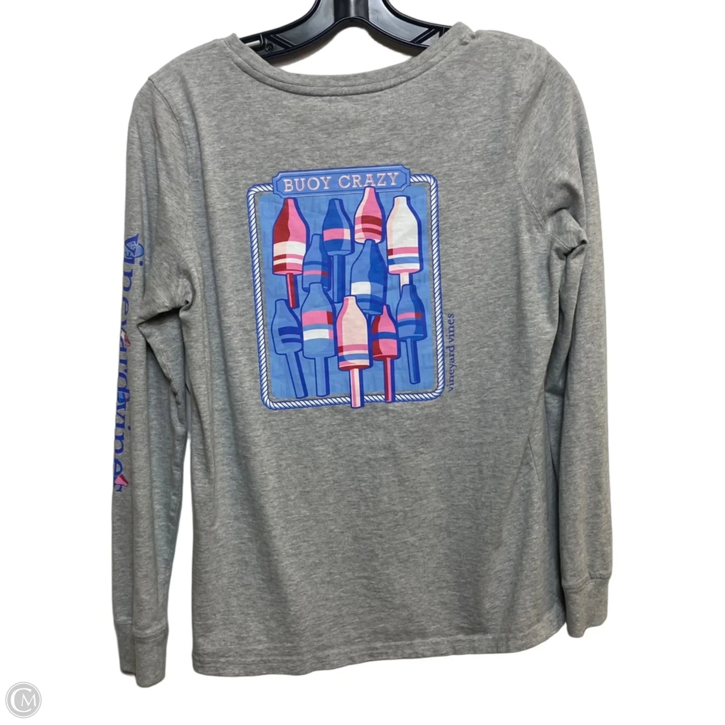 Top Long Sleeve Designer By Vineyard Vines In Grey, Size: S