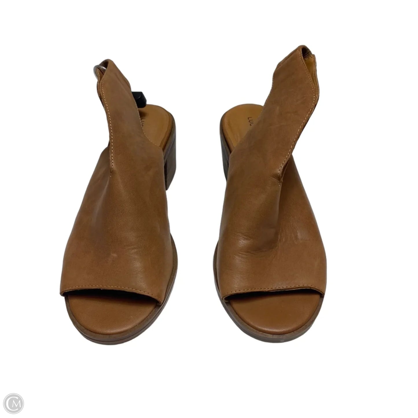 Sandals Heels Block By Lucky Brand In Brown, Size: 9.5