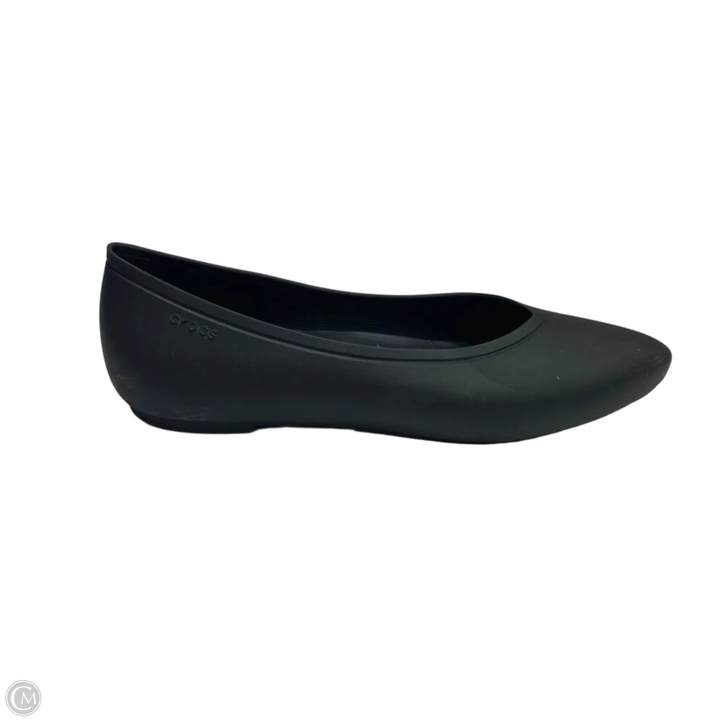 Shoes Flats By Crocs In Black, Size: 10