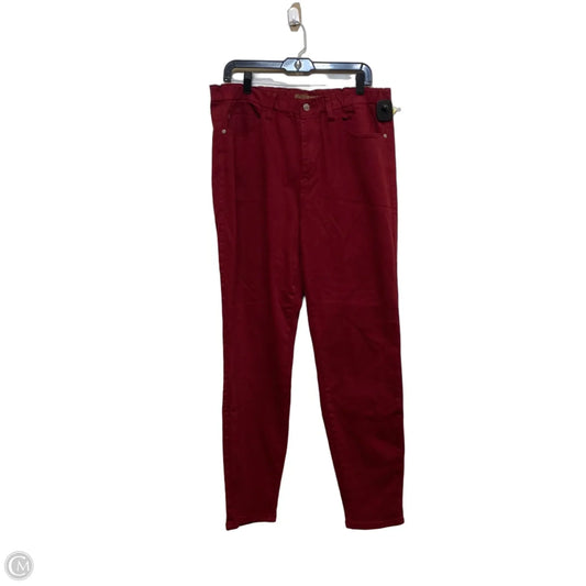 Jeans Skinny By Judy Blue In Red, Size: 14