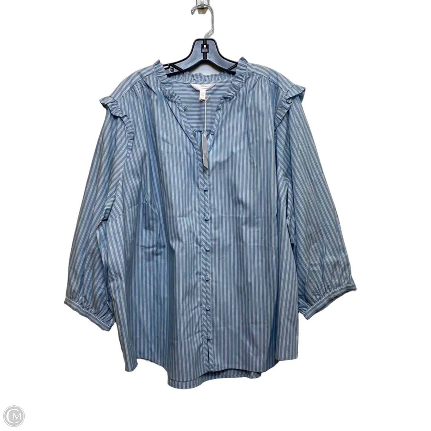 Top Long Sleeve By Lc Lauren Conrad In Blue, Size: 3x