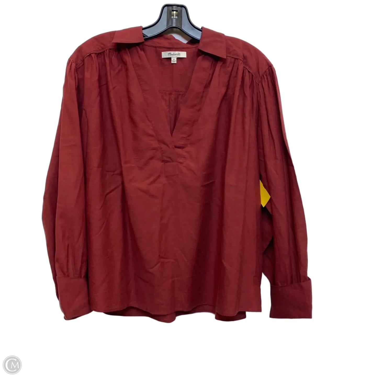 Top Long Sleeve By Madewell In Red, Size: M