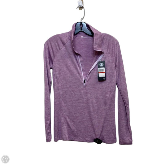 Athletic Top Long Sleeve Collar By Under Armour In Purple, Size: Xs