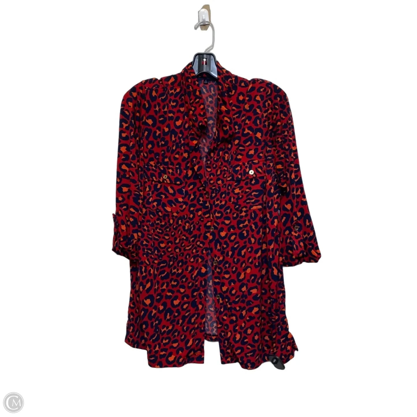 Top Long Sleeve By Jones New York In Red, Size: 1x