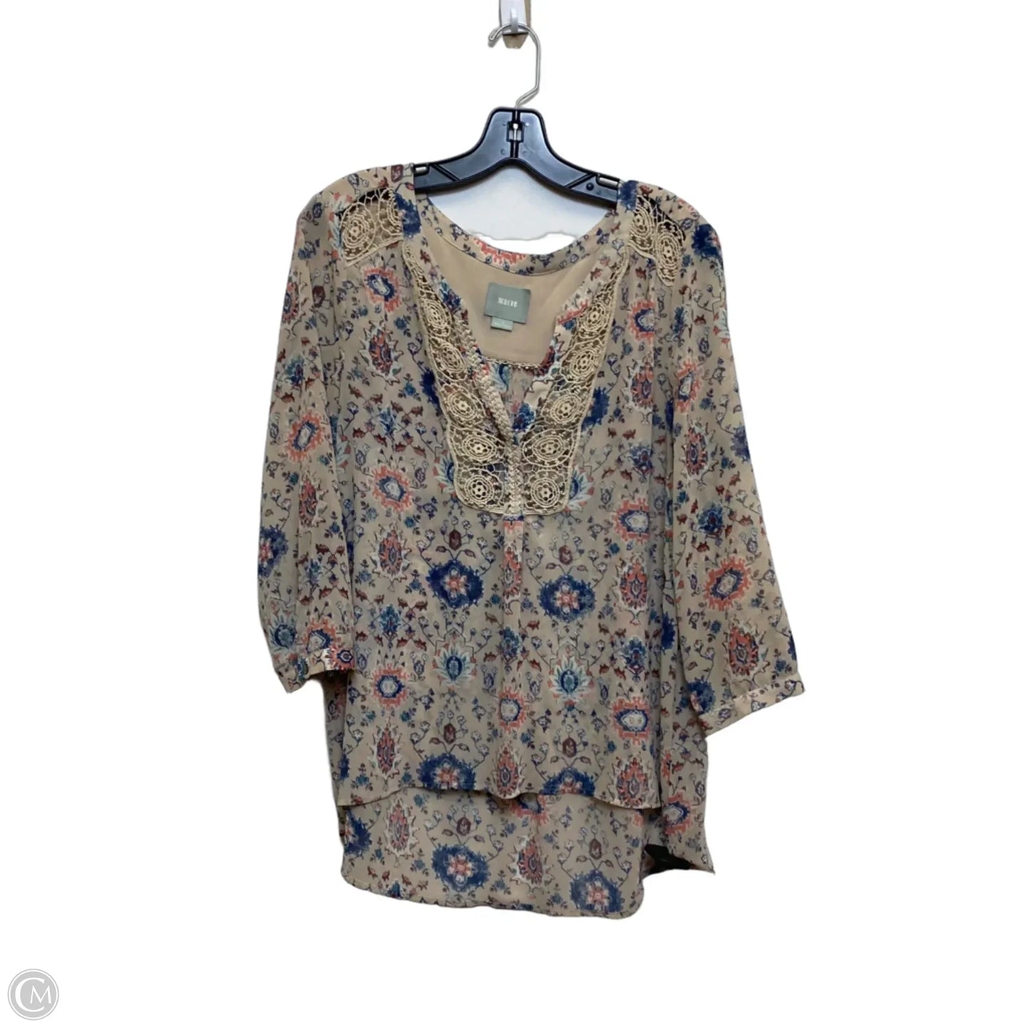 Top Long Sleeve By Maeve In Cream, Size: L