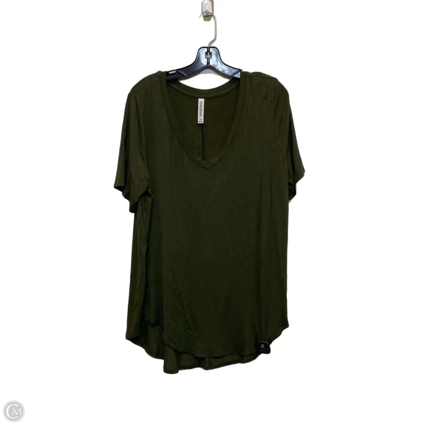 Top Short Sleeve By Zenana In Green, Size: 1x