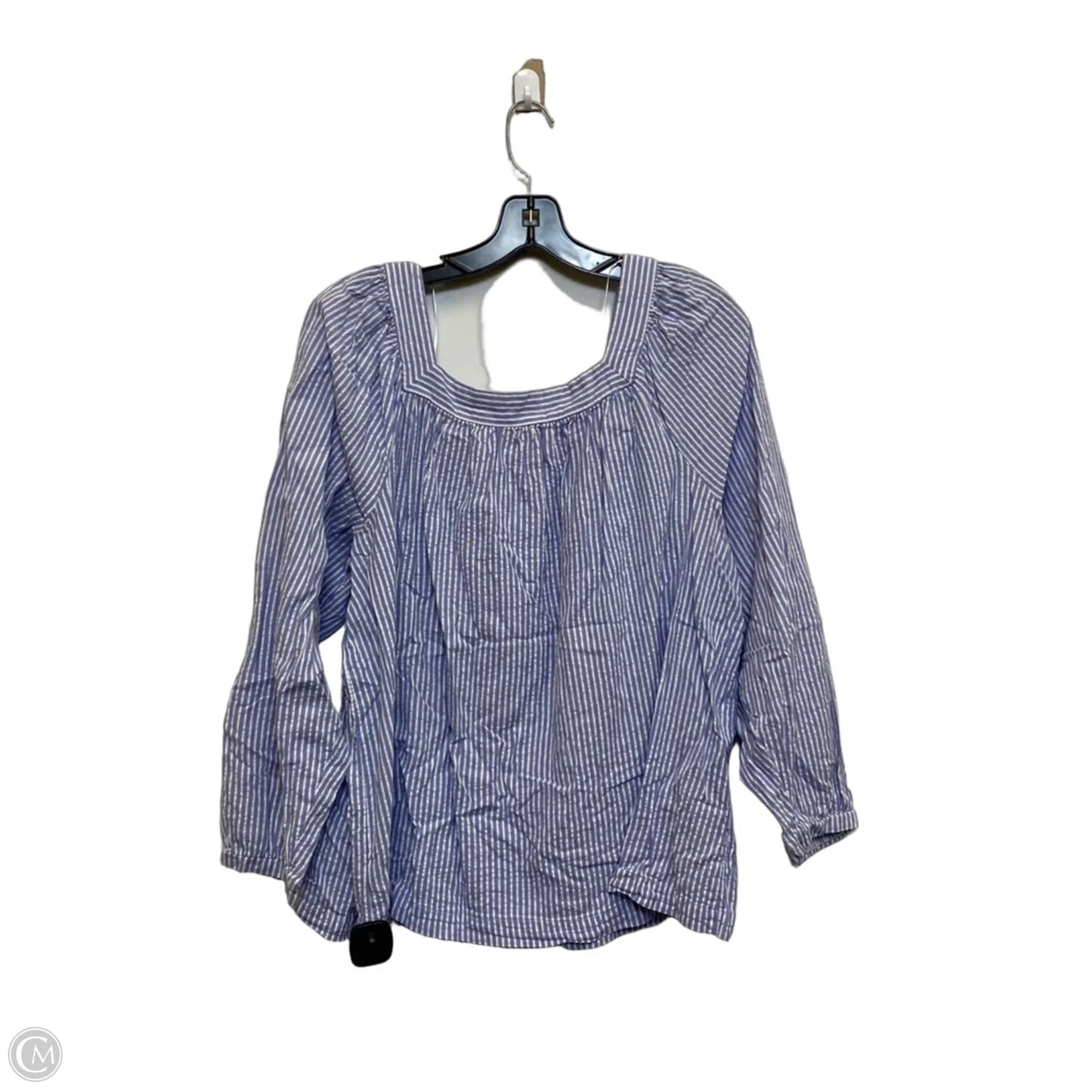 Top Long Sleeve By Terra & Sky In Blue, Size: 1x