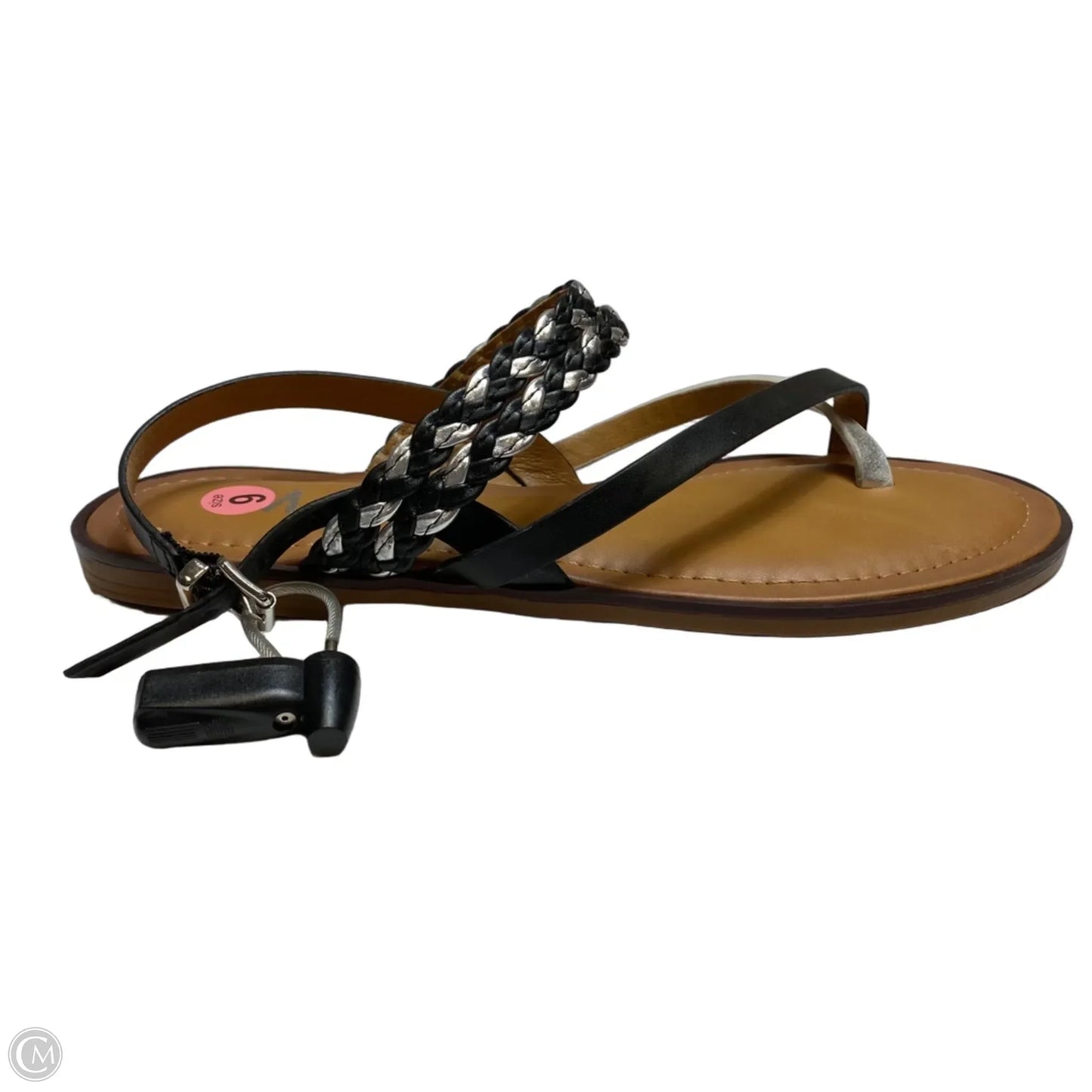Sandals Flats By C & M In Black & Brown, Size: 9