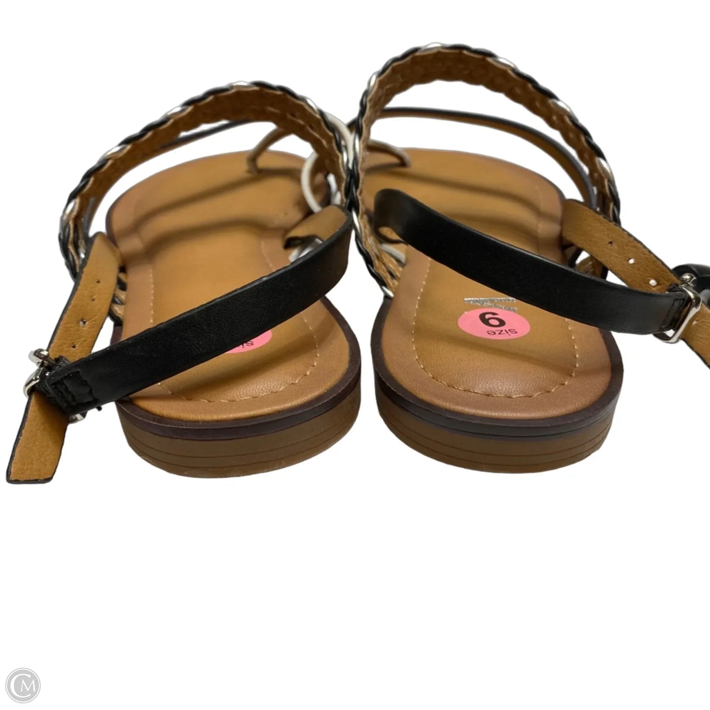 Sandals Flats By C & M In Black & Brown, Size: 9