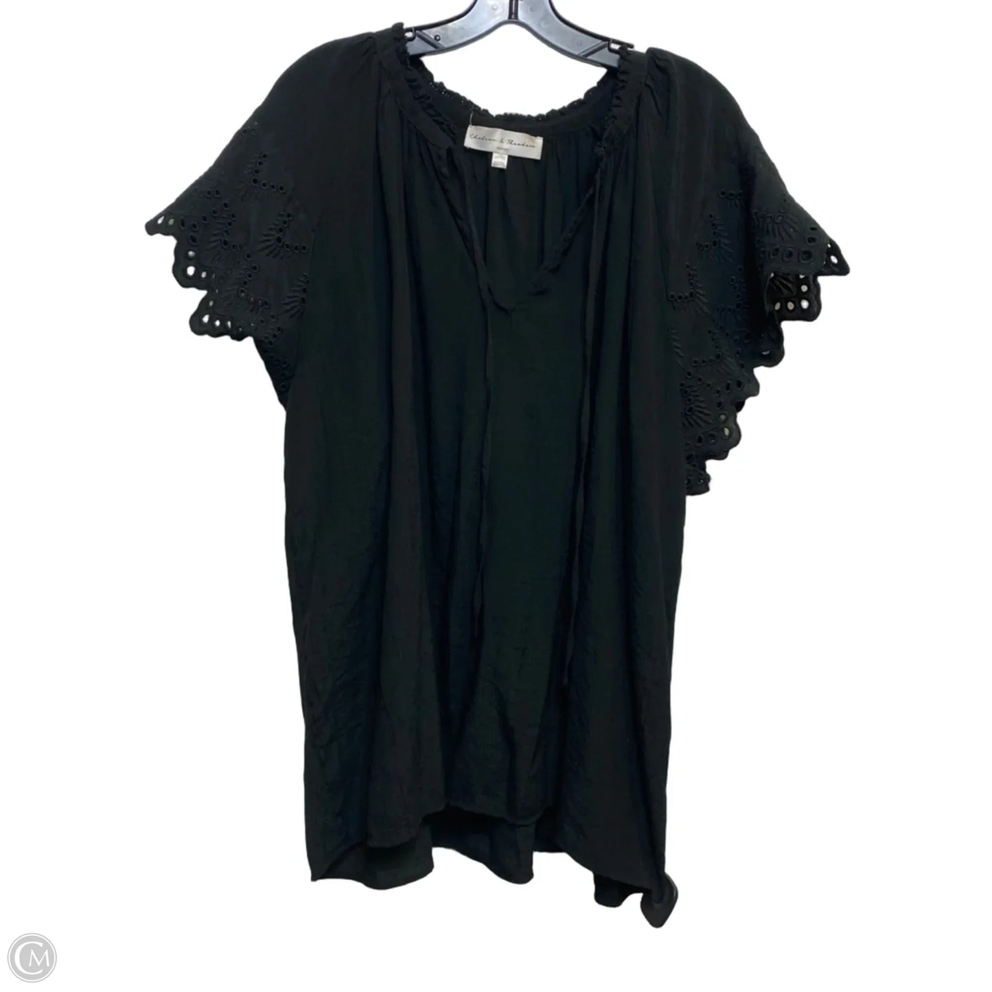 Top Short Sleeve By Chelsea And Theodore In Black, Size: 2x