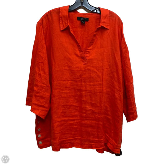 Top Short Sleeve By Tahari In Orange, Size: 3x
