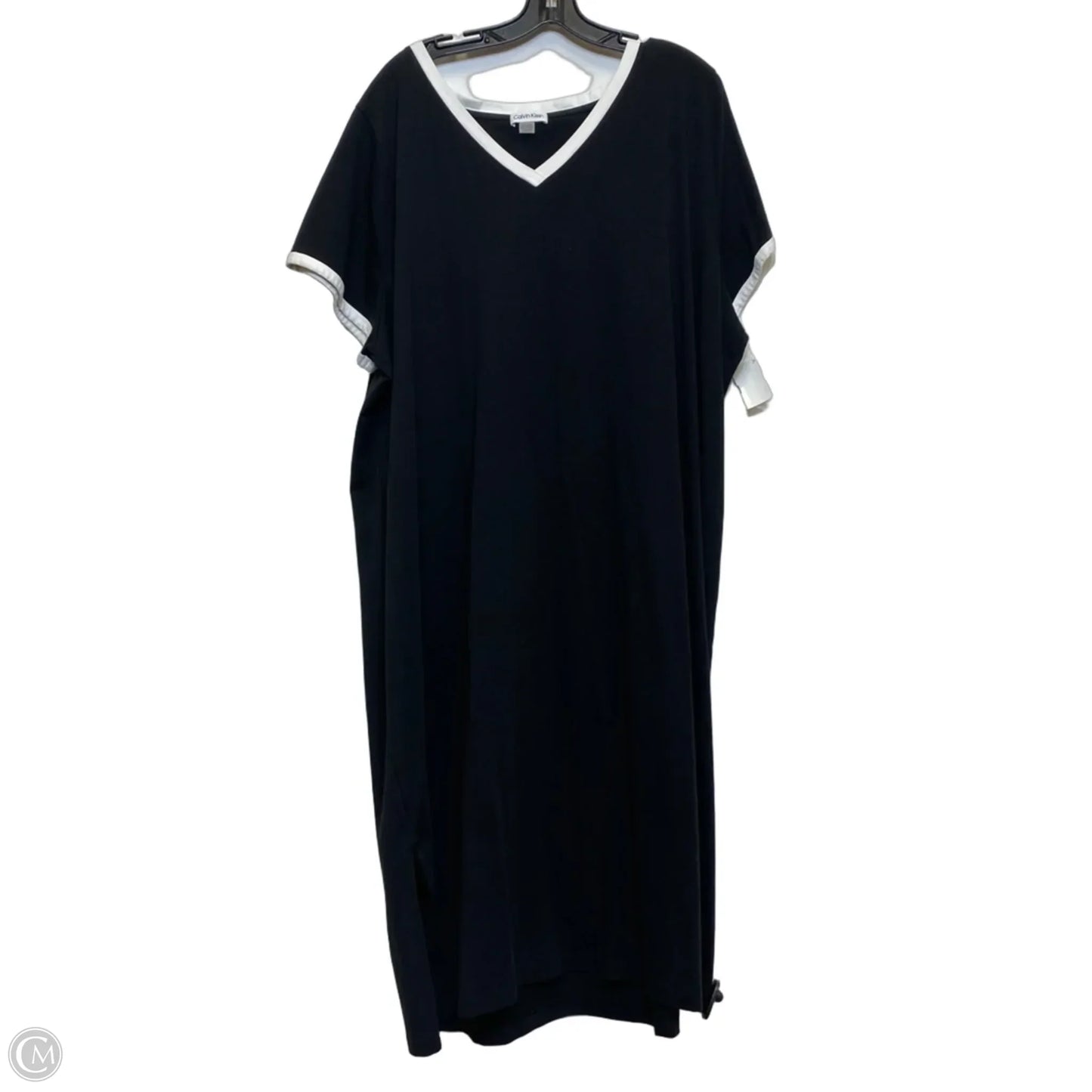 Dress Casual Midi By Calvin Klein In Black & White, Size: 3x