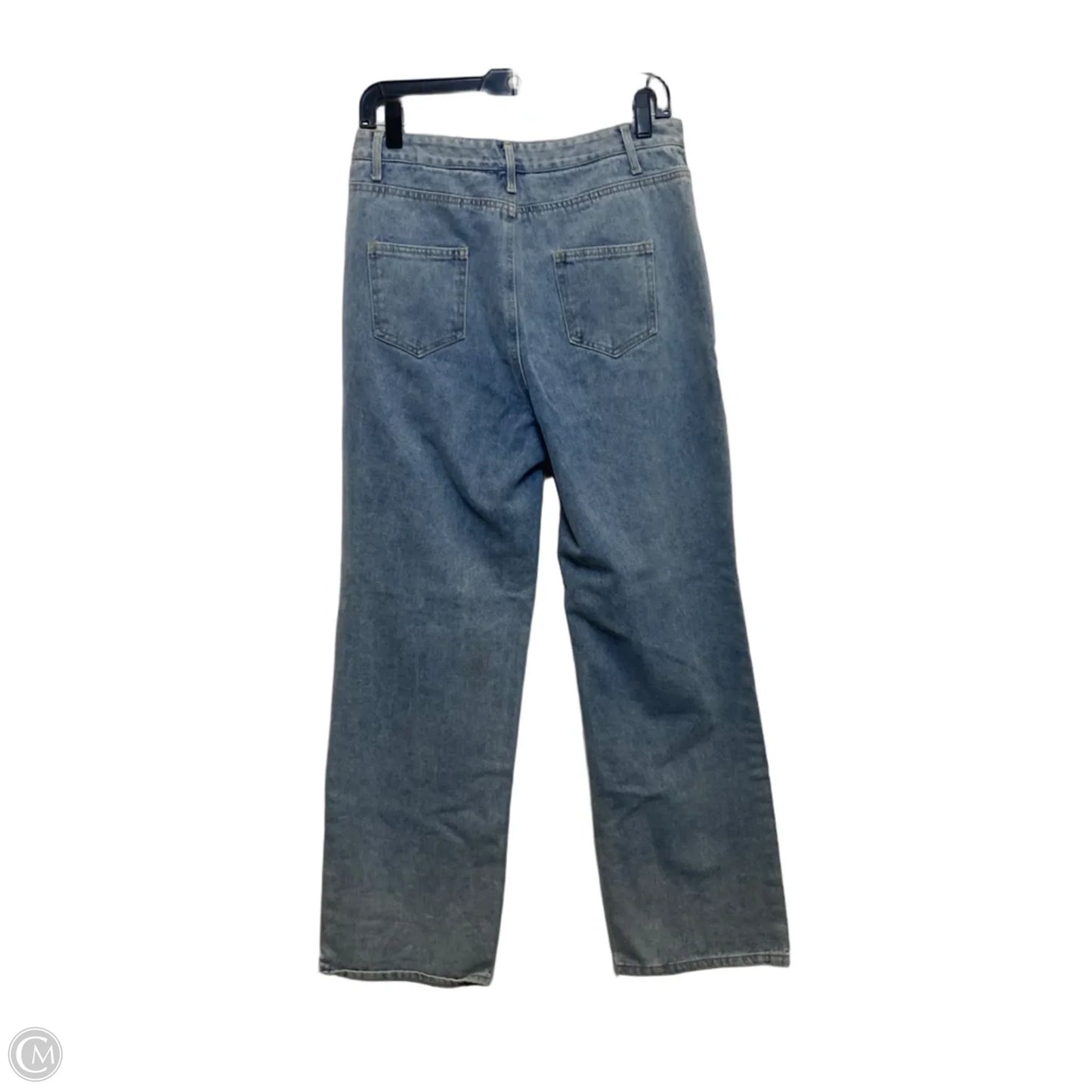 Jeans Straight By Vestique In Blue Denim, Size: L