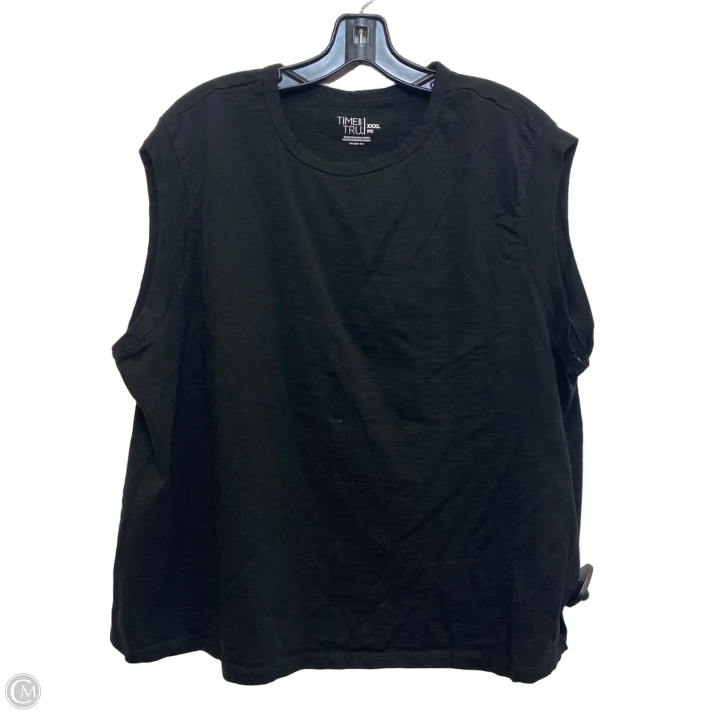 Top Sleeveless Basic By Time And Tru In Black, Size: 3x