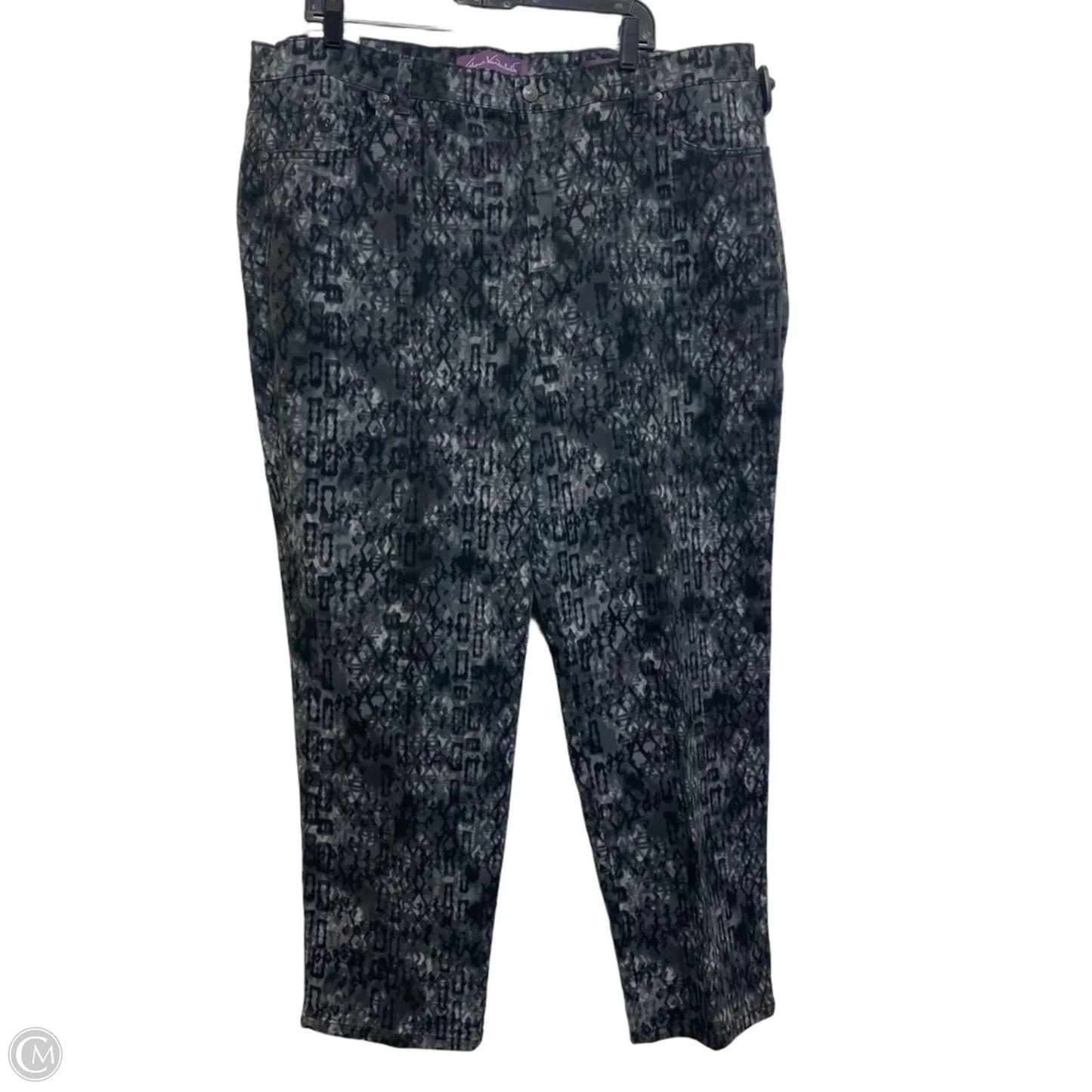 Jeans Straight By Gloria Vanderbilt In Black & Grey, Size: 22