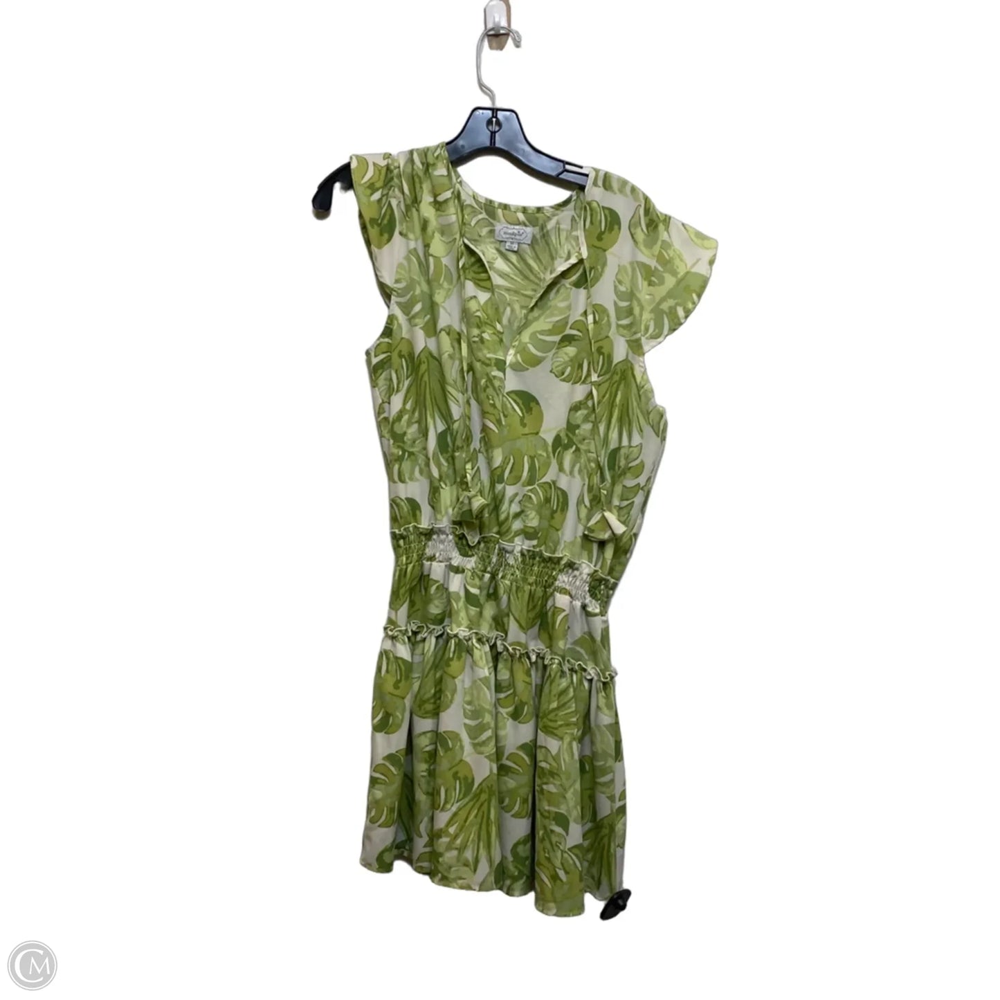 Dress Casual Short By Mudpie In Green & White, Size: M