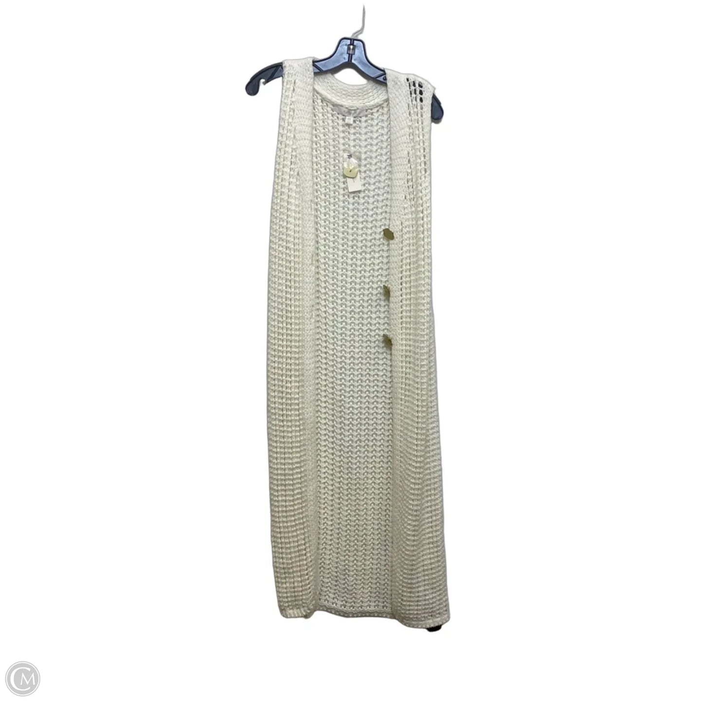 Sweater Cardigan By Flat White In Cream, Size: Osfm