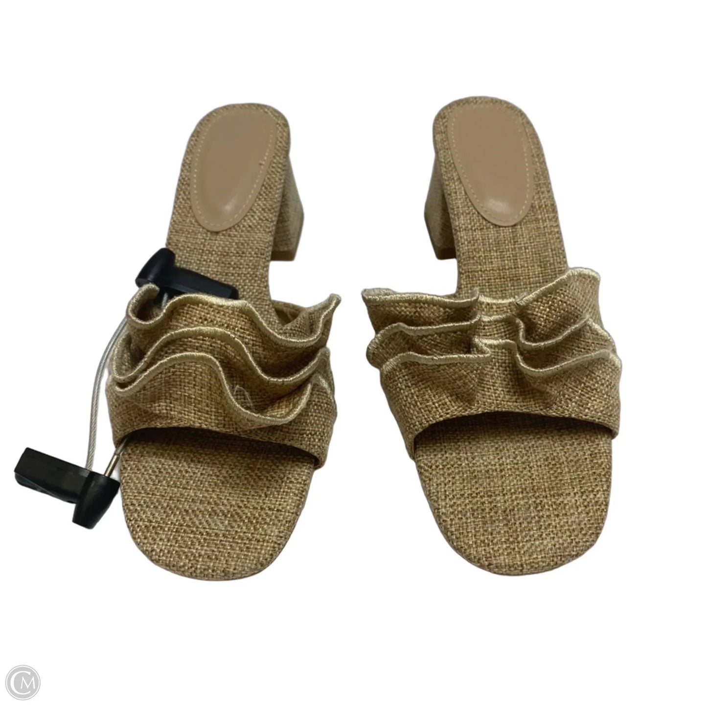 Sandals Heels Block By Clothes Mentor In Brown, Size: 6.5