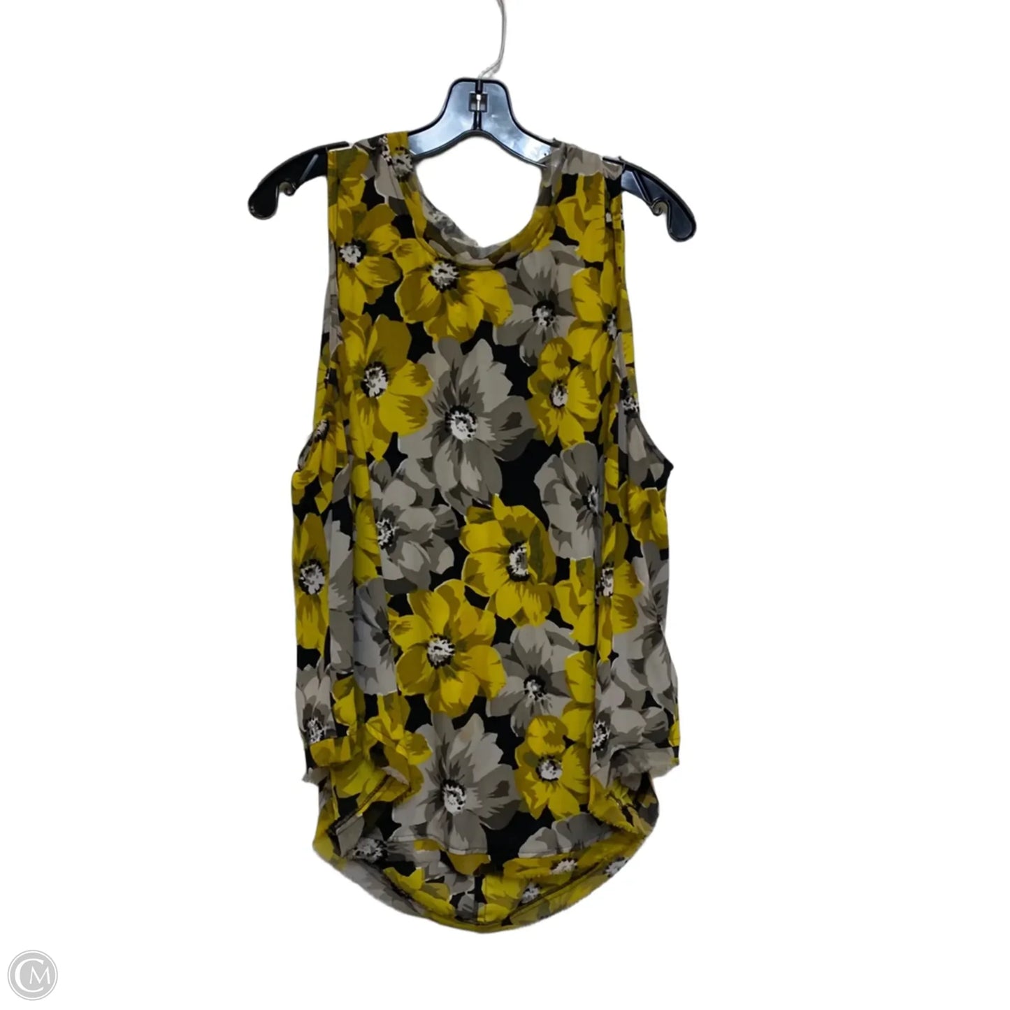 Top Sleeveless By Who What Wear In Grey & Yellow, Size: 3x
