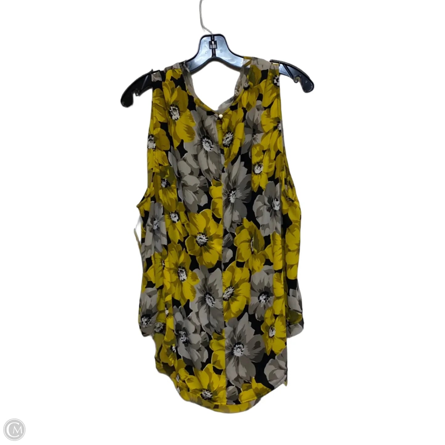 Top Sleeveless By Who What Wear In Grey & Yellow, Size: 3x