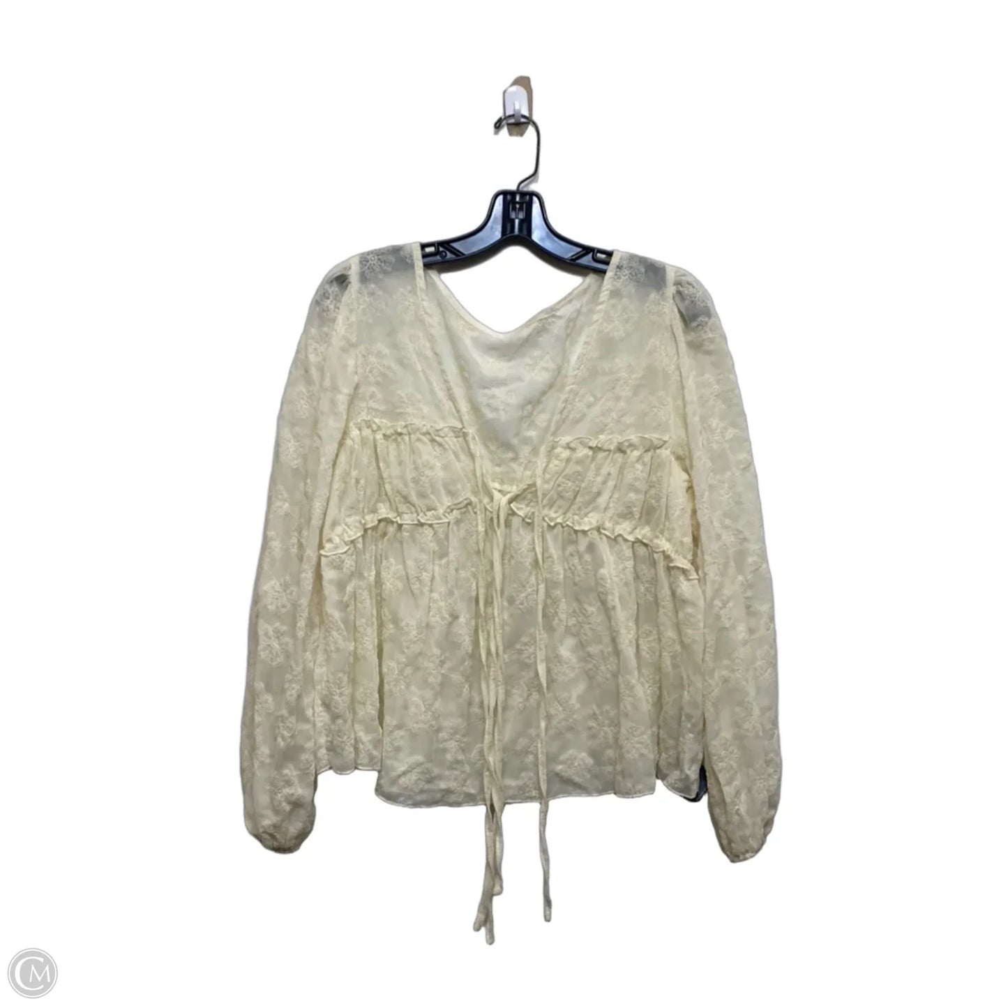 Top Long Sleeve By Shein In Cream, Size: 1x