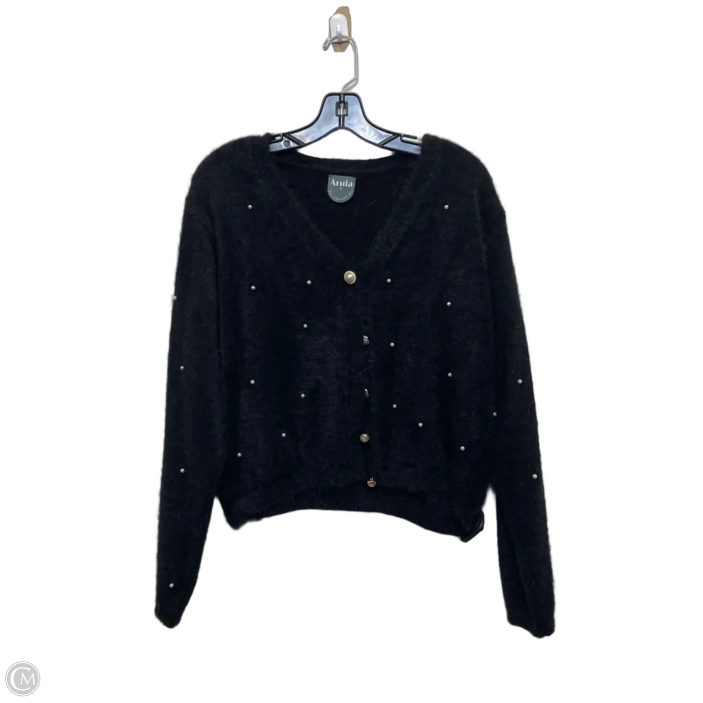Sweater Cardigan By Arula In Black, Size: L