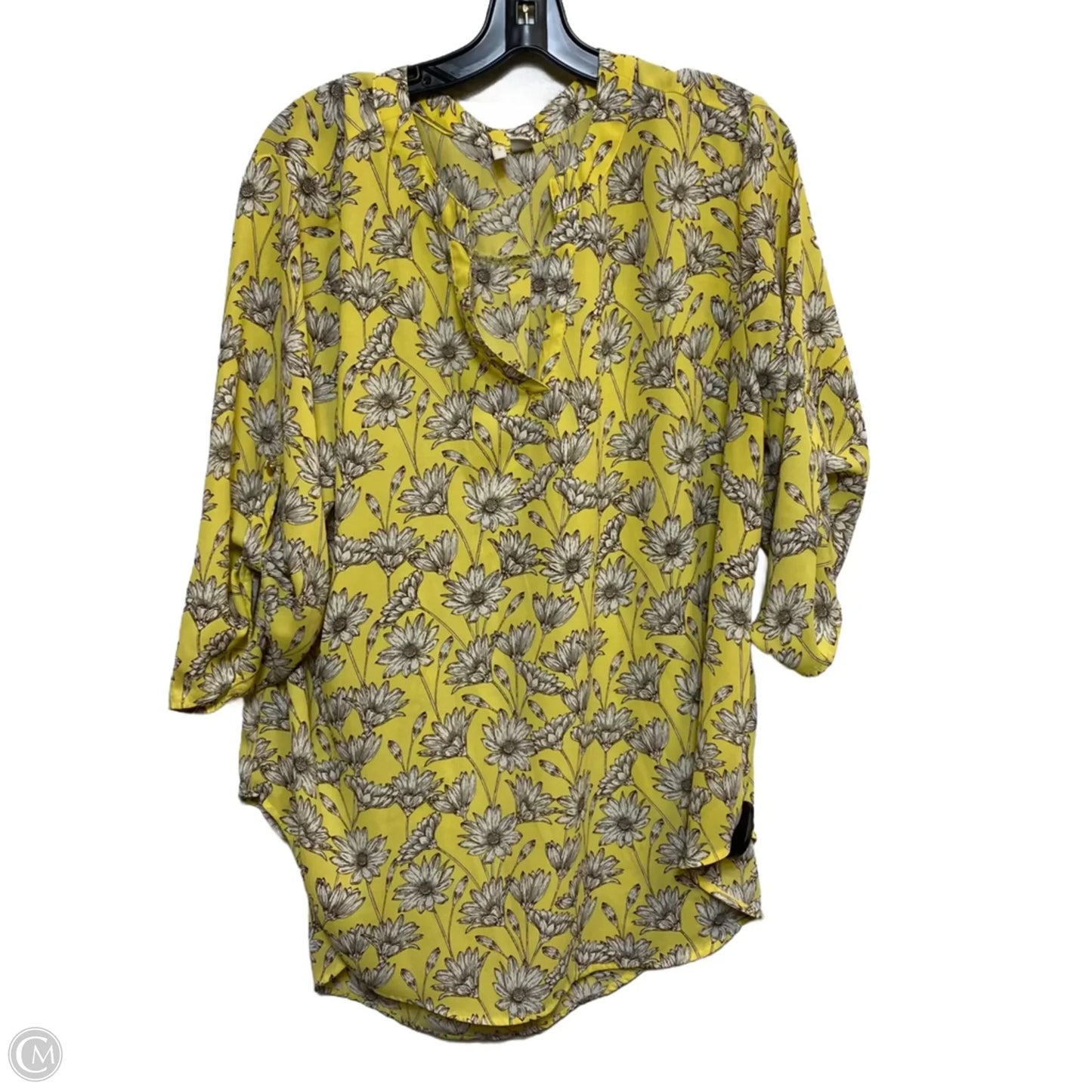 Top Long Sleeve By Cato In Yellow, Size: 1x