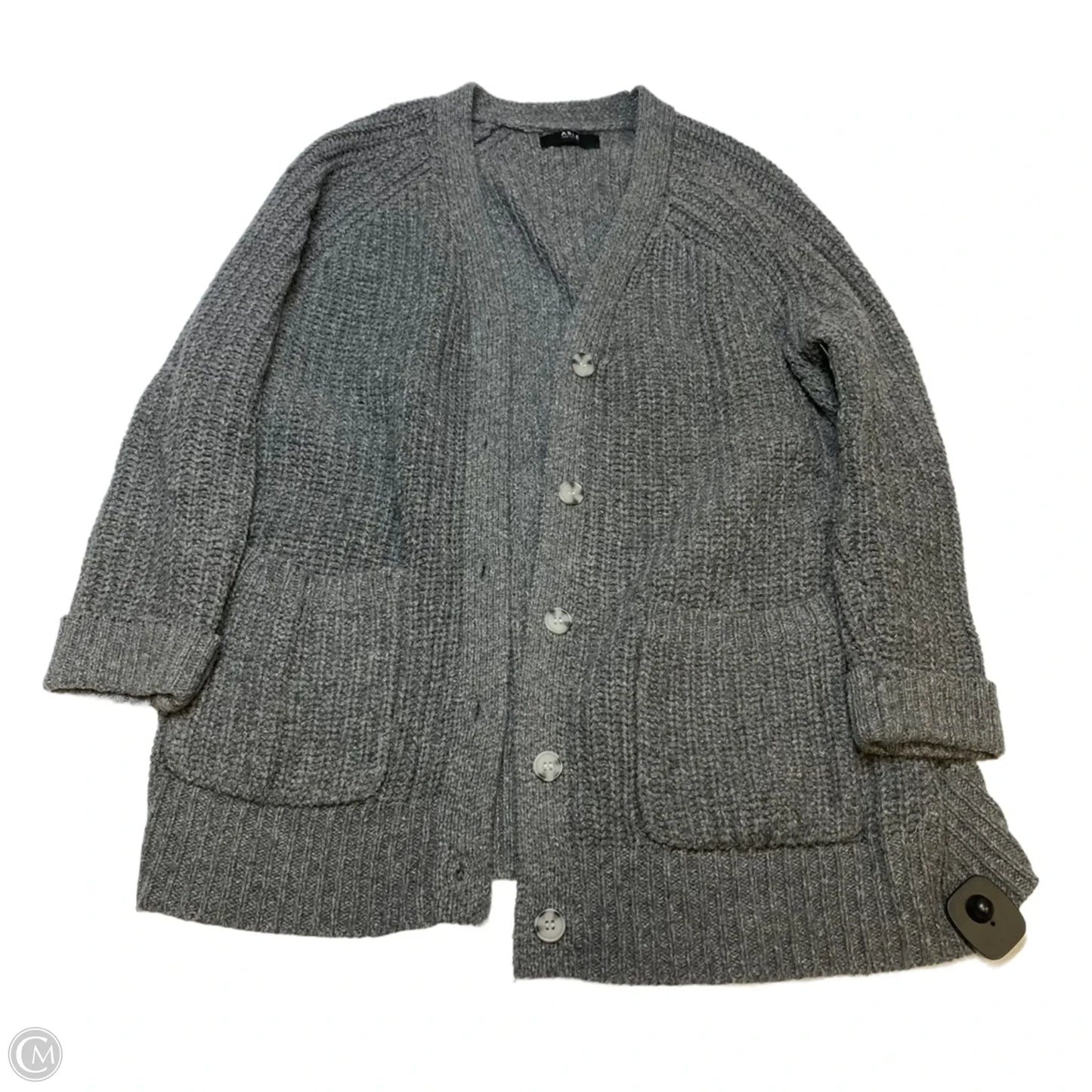 Sweater Cardigan By Able In Grey, Size: L