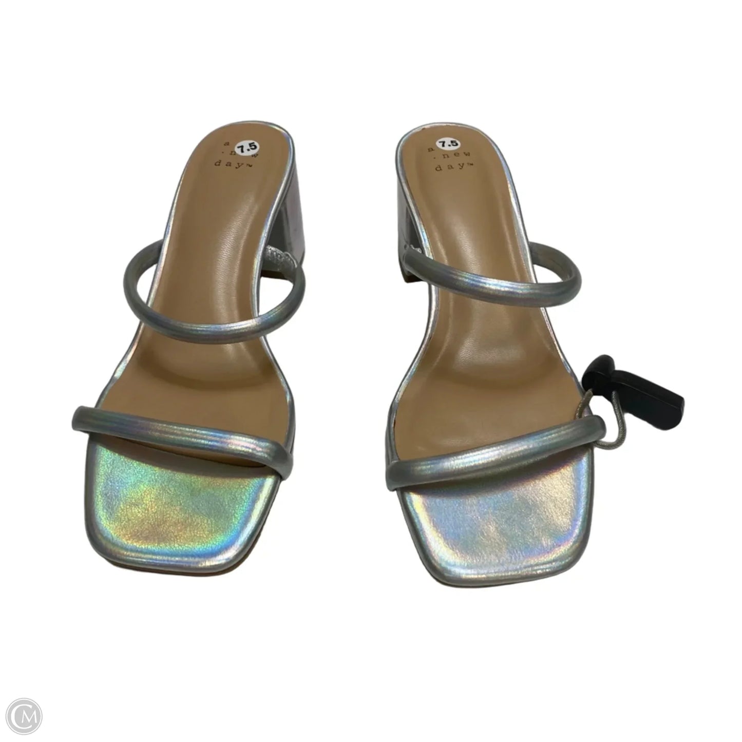 Sandals Heels Block By A New Day In Silver, Size: 7.5