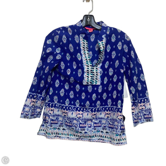 Top Long Sleeve Designer By Lilly Pulitzer In Blue, Size: Xxs