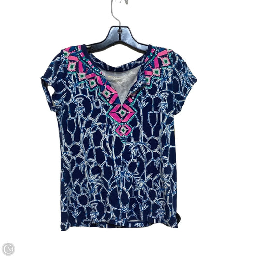Top Short Sleeve Designer By Lilly Pulitzer In Blue, Size: Xs