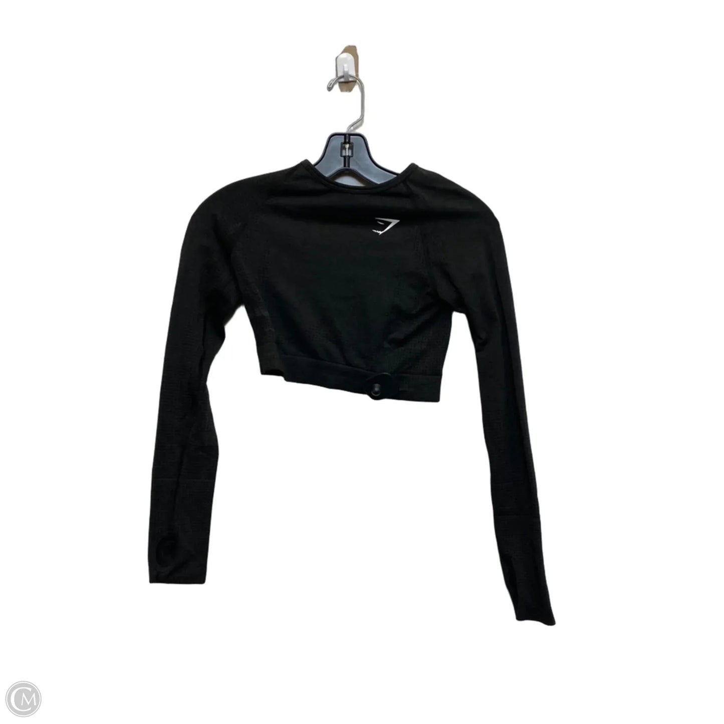 Athletic Top Long Sleeve Crewneck By Gym Shark In Black, Size: S
