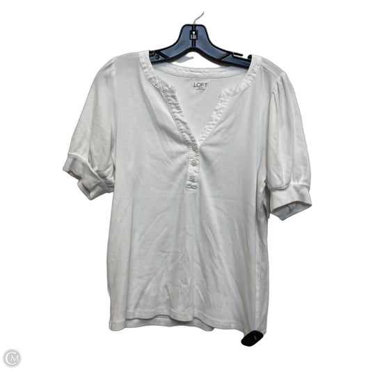 Top Short Sleeve By Loft In White, Size: L