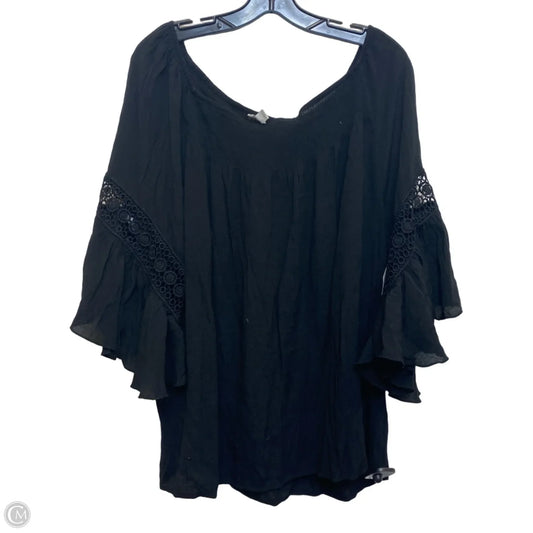 Top 3/4 Sleeve By Cato In Black, Size: 4x