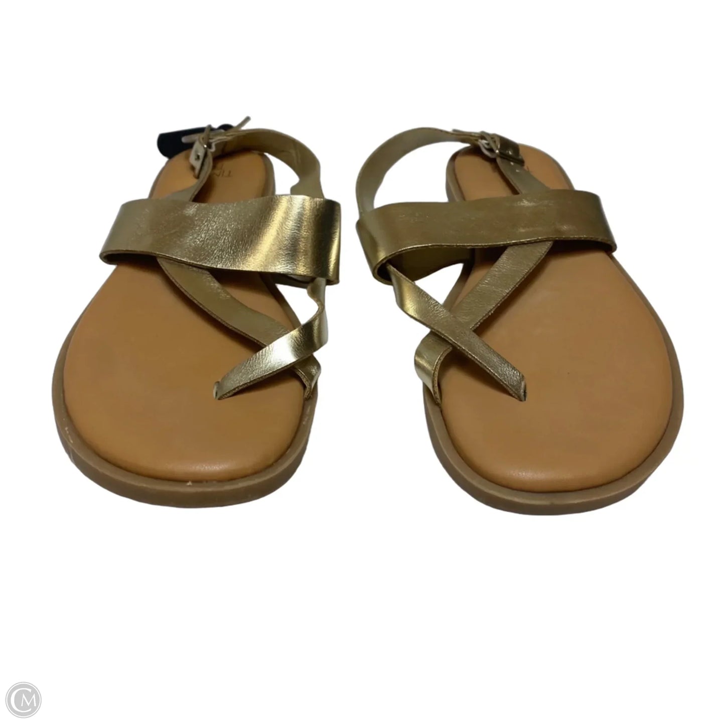 Sandals Flats By Time And Tru In Gold, Size: 6