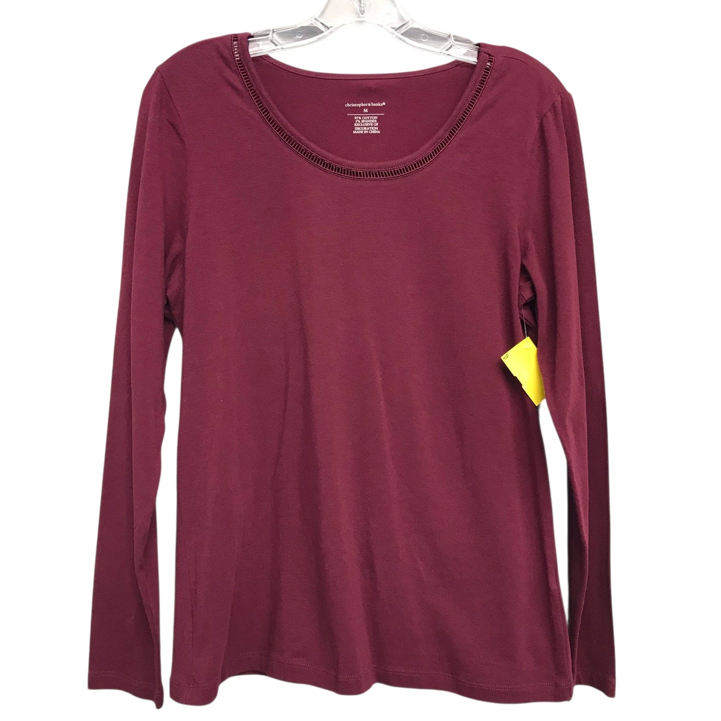 Top Ls By Christopher And Banks In Maroon, Size:M