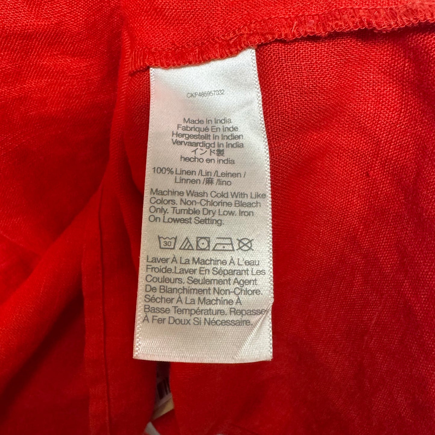 Linen Top Sleeveless By Madewell In Red, Size: 4