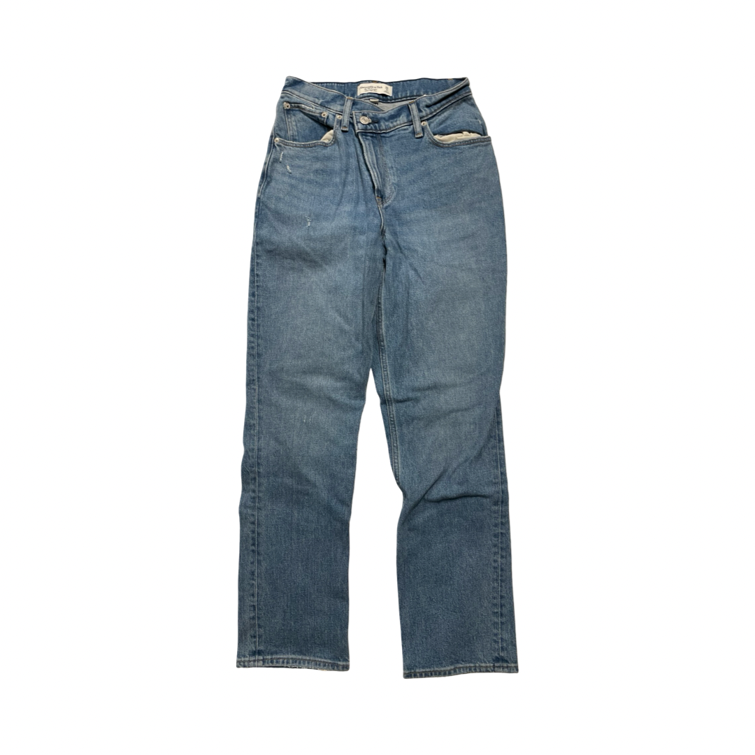Jeans Straight By Abercrombie And Fitch In Blue Denim, Size:2P