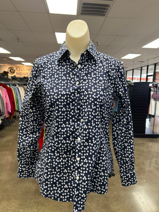 Top Ls By Brooks Brothers In Blue & White, Size:2