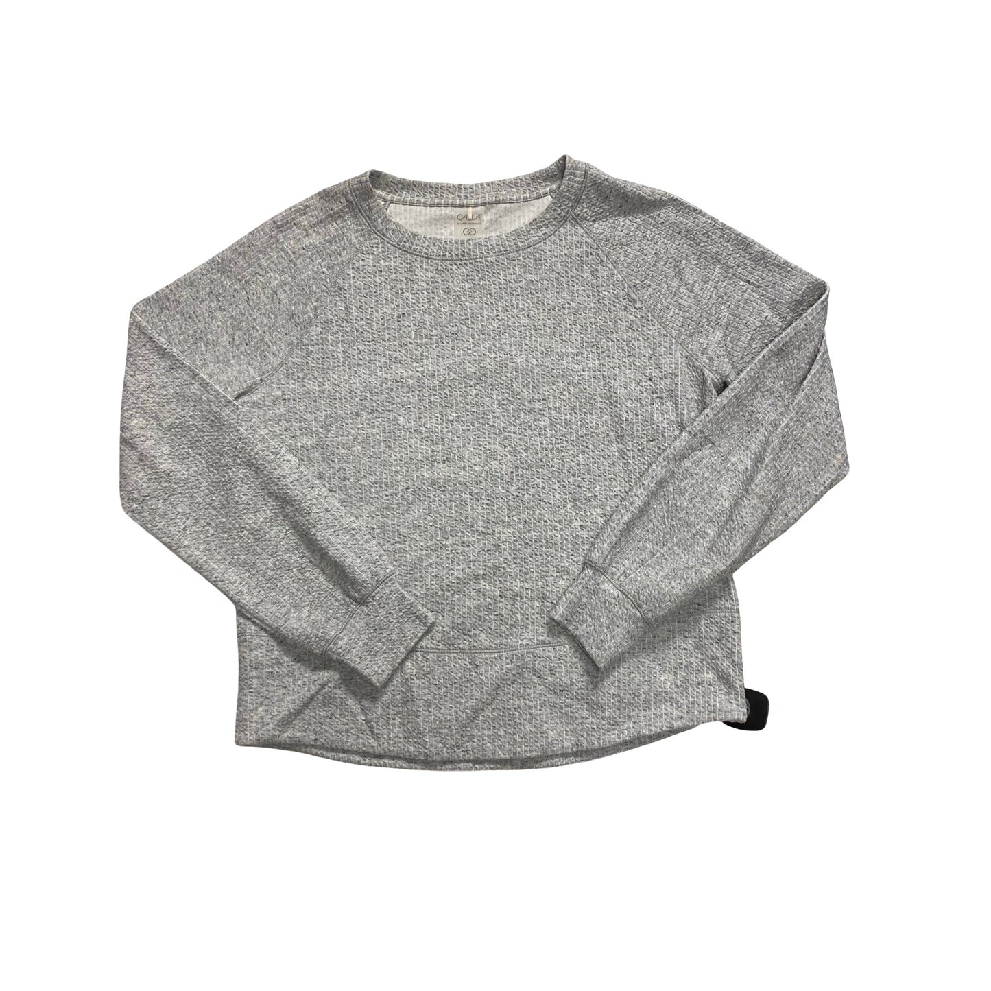 Athletic Top Ls Collar By Calia In Grey, Size:M