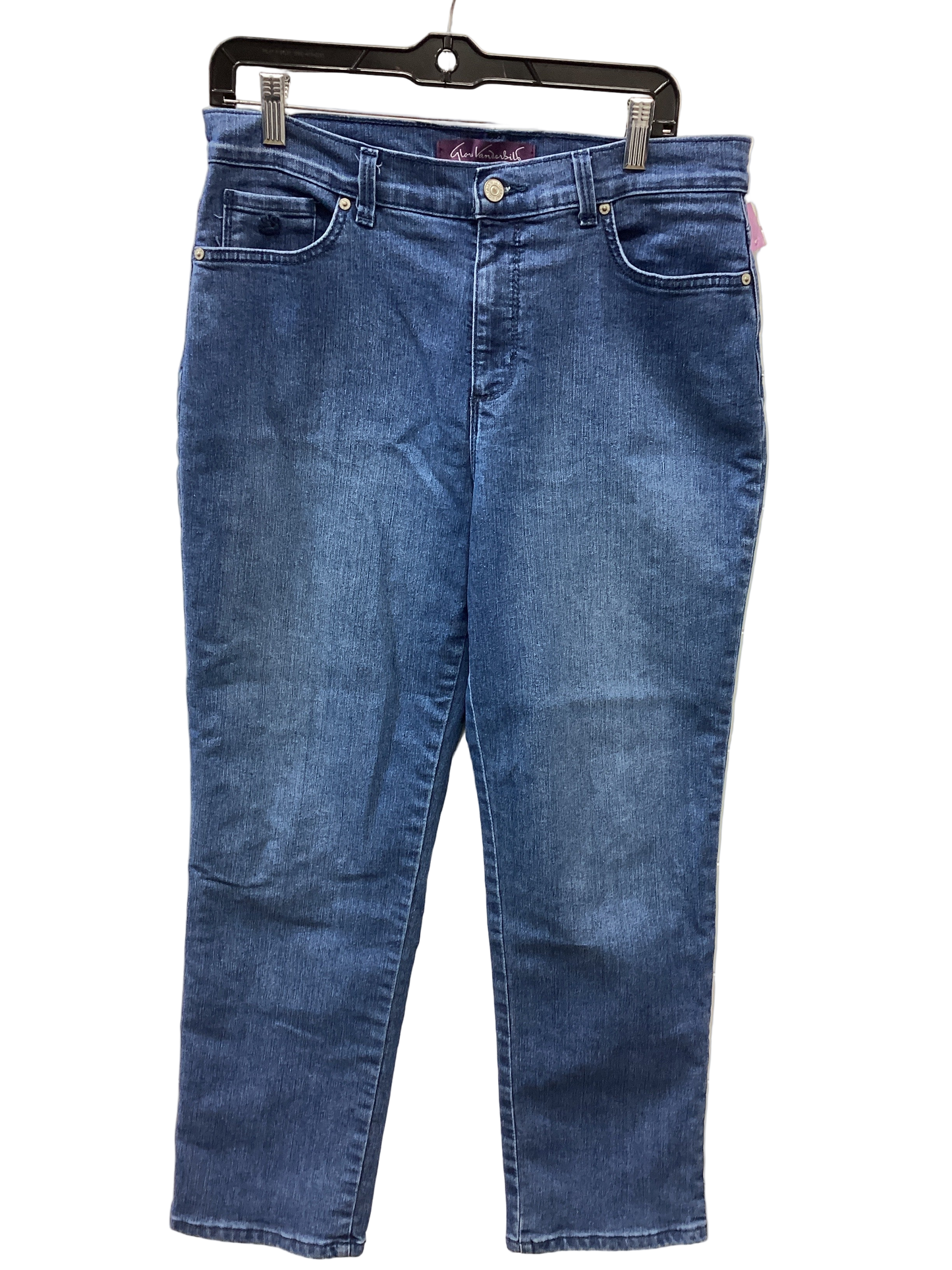 Jeans Straight By Gloria Vanderbilt In Blue Denim, Size:12P