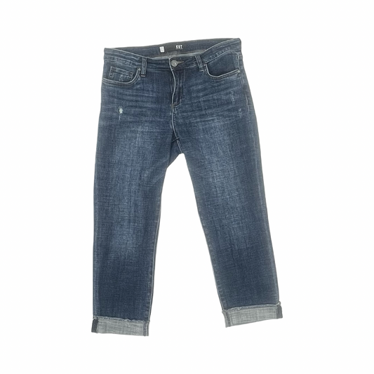 Jeans Cropped By Kut In Blue Denim, Size:8